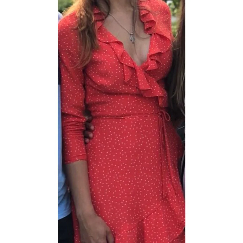 Red Ruffled Mini Dress - Picture 2 of 2